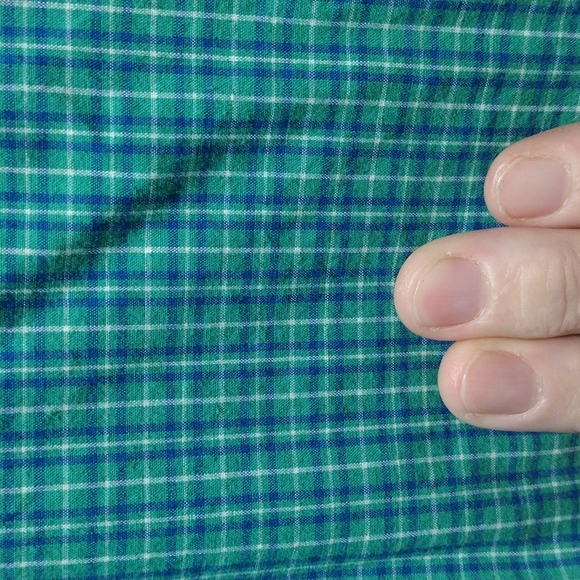 Xxl Chaps short sleeve button down shirt green and blue plaid - Picture 4 of 7